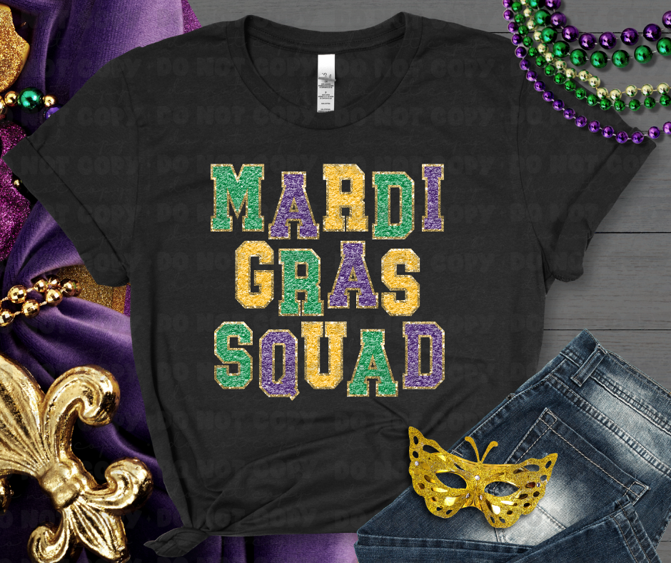 3335 Glitter Patch Mardi Gras Squad *DREAM TRANSFER* DTF