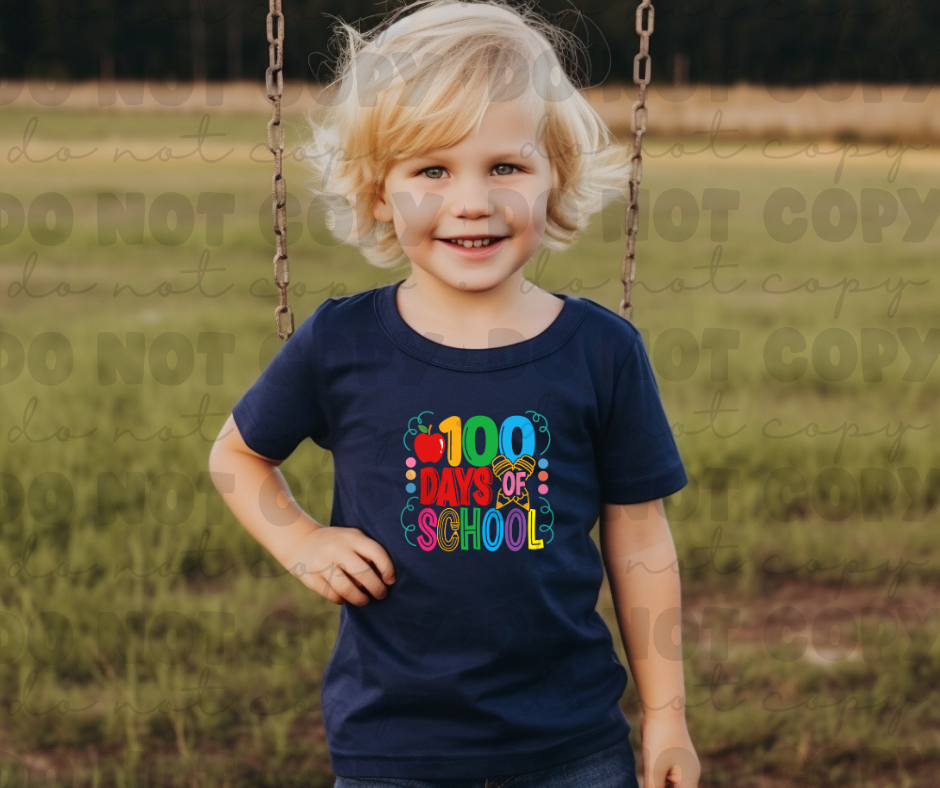 3264 100 Days Of School Colorful  *DREAM TRANSFER* DTF