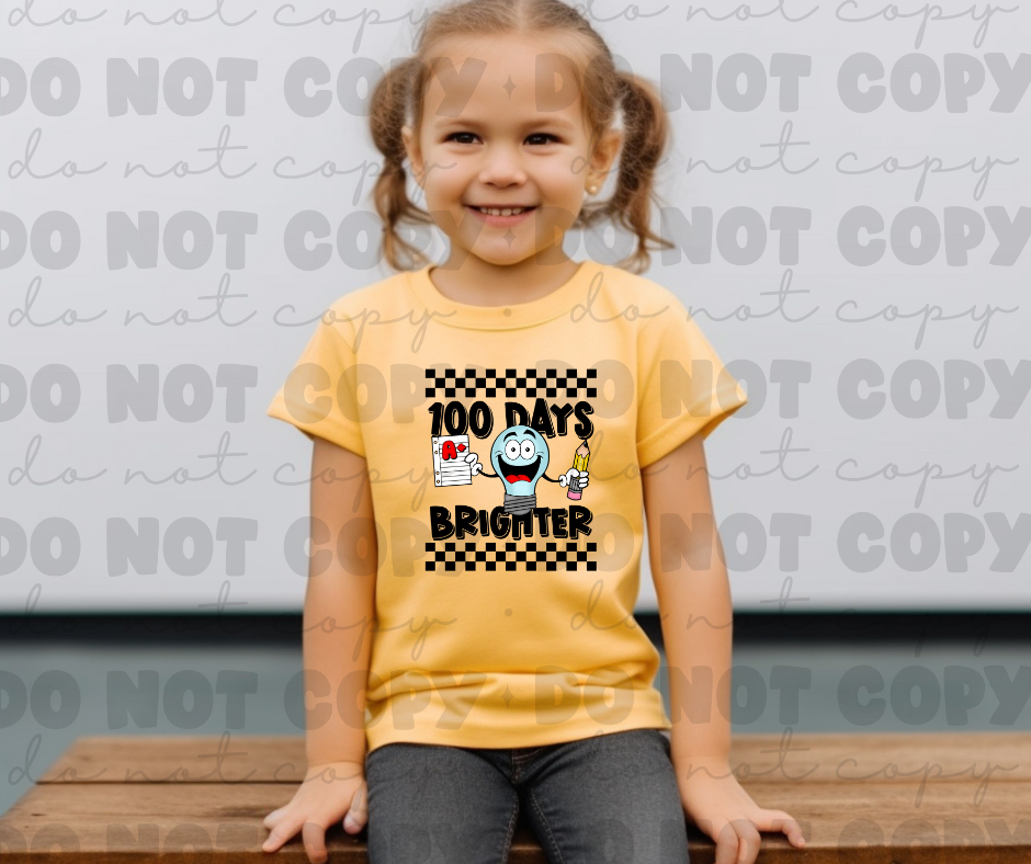 3295 100 Days Brighter Black checkered*DREAM TRANSFER* DTF