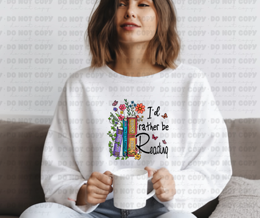 3521 id rather be reading Floral-Books DREAM TRANSFER* DTF