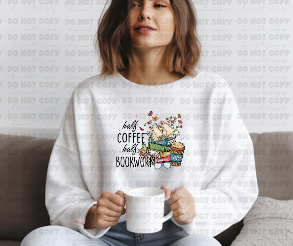 3516 half coffee-and-books*DREAM TRANSFER* DTF