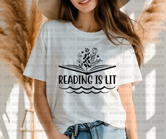 3504 Reading is lit book and flowers *DREAM TRANSFER* DTF