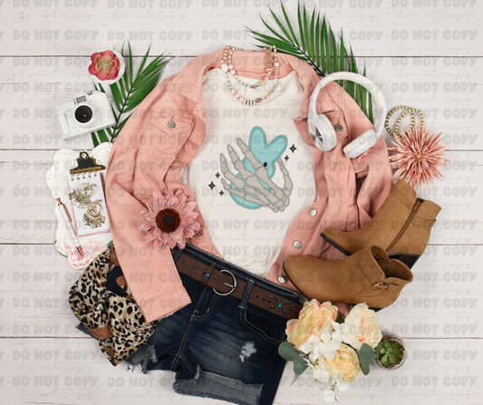 3662 Skellie Holding A Teal Bunny DREAM TRANSFER* DTF