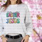 3669 Silly Rabbit Easter is For Jesus Faux Glitter DREAM TRANSFER* DTF