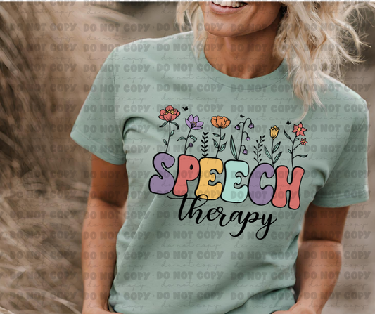 3581 Speech Therapy Floral DREAM TRANSFER* DTF