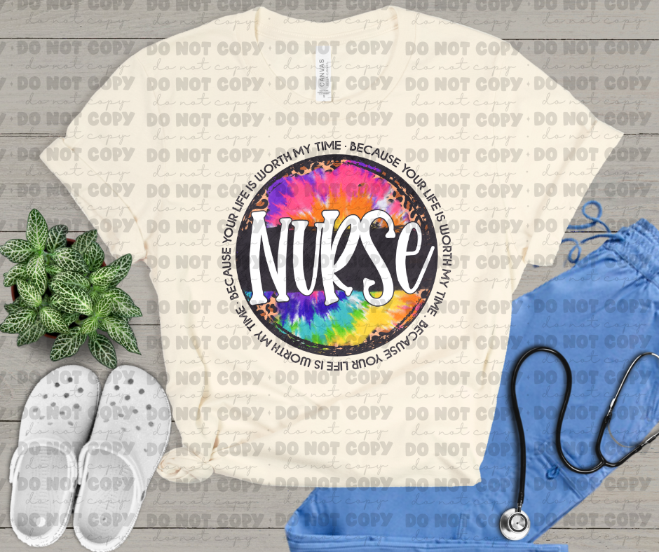 3595 nurse grunge lt circle DREAM TRANSFER* DTF