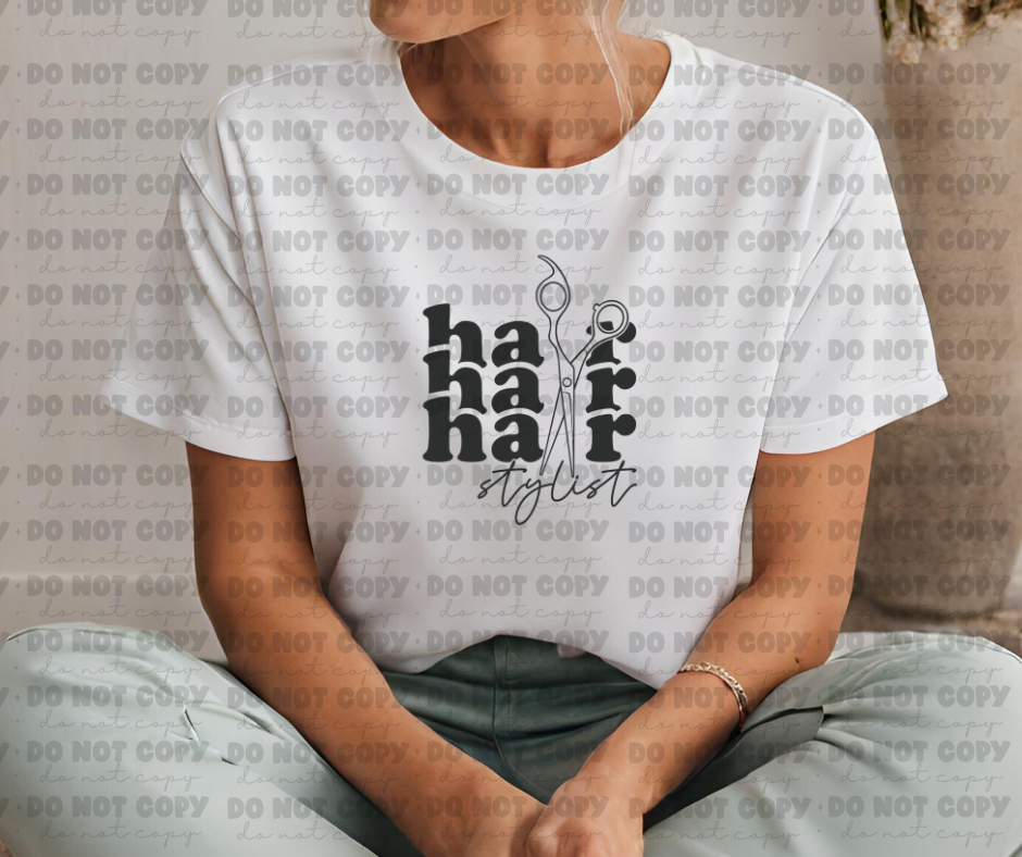 3617 hair stylist stacked scissors DREAM TRANSFER* DTF