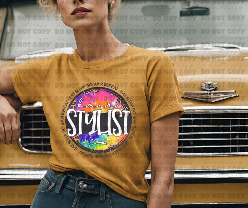 3626 hair stylist grunge lt circle DREAM TRANSFER* DTF