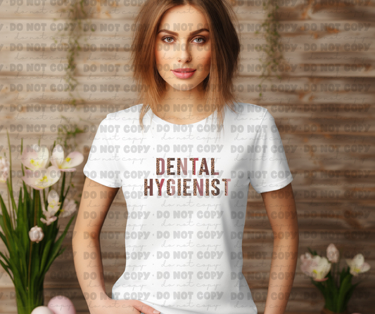 3635 dental hygienist half leopard * DTF
