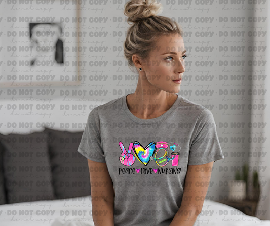 3650 peace love nursing colorful DREAM TRANSFER* DTF