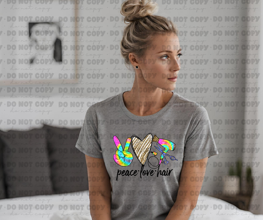 3653 peace love hair tie dye DREAM TRANSFER* DTF