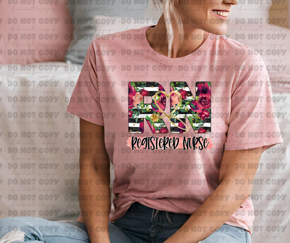 3655 RN floral red and black stripe DREAM TRANSFER* DTF