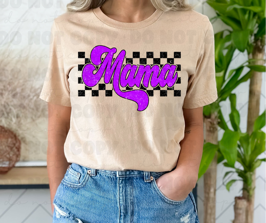 3765 Purple Checkered Mama DREAM TRANSFER* DTF