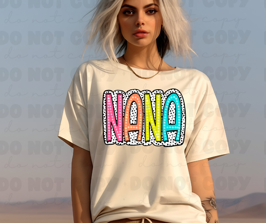 3768 Nana Bright Doodle Dalmatian Dots DREAM TRANSFER* DTF