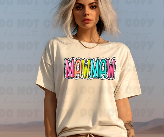 3769 MawMaw Bright Doodle Dalmatian Dots DREAM TRANSFER* DTF