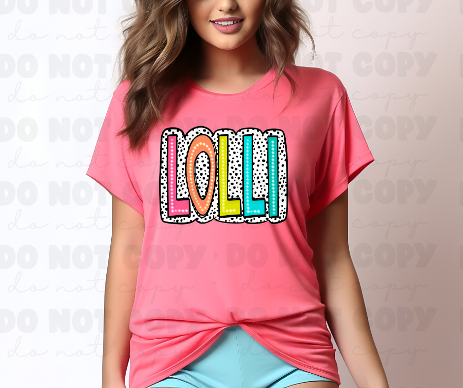 3772 Lolli Bright Doodle Dalmatian Dots DREAM TRANSFER* DTF