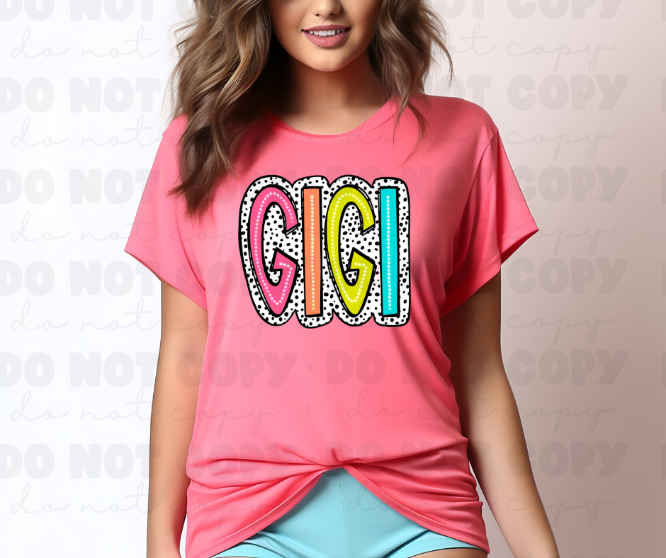 3773 Gigi  Bright Doodle Dalmatian Dots DREAM TRANSFER* DTF