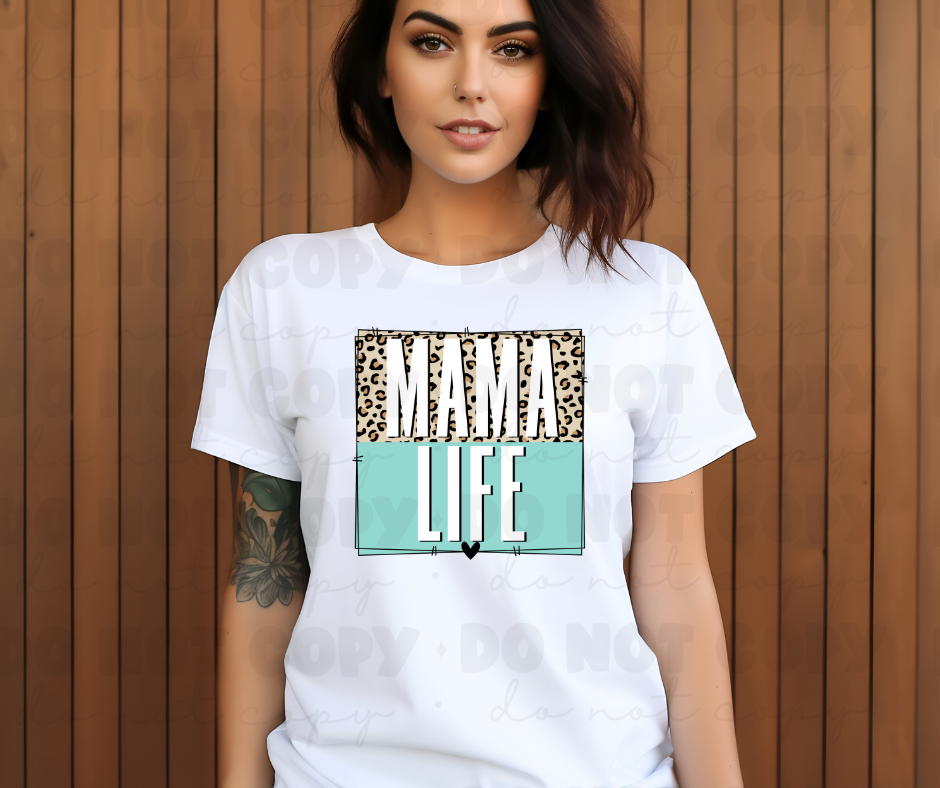 3799 Mama life leopard frame DREAM TRANSFER* DTF