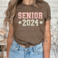 3821 Glitter Patch Senior 2024 Stars Pink DREAM TRANSFER* DTF