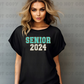 3830 Glitter Patch Senior 2024 Teal DREAM TRANSFER* DTF