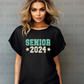 3831 Glitter Patch Senior 2024 Stars Teal DREAM TRANSFER* DTF