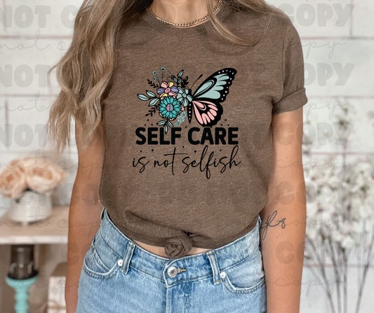 3856 Self Care half flower half butterfly DREAM TRANSFER* DTF