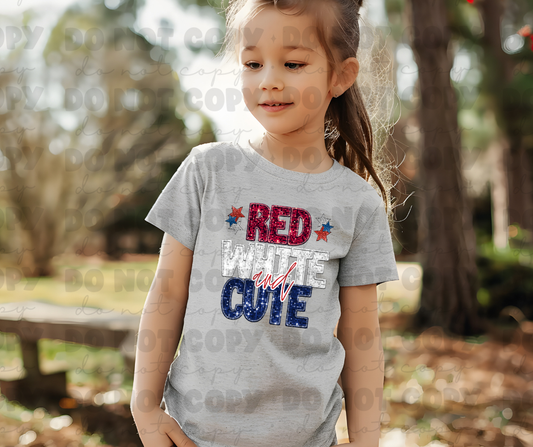 4122 Red White and Cute Stars *DREAM TRANSFER* DTF