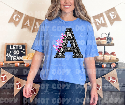 4485 Black Rhinestone pink Astros*DREAM TRANSFER*