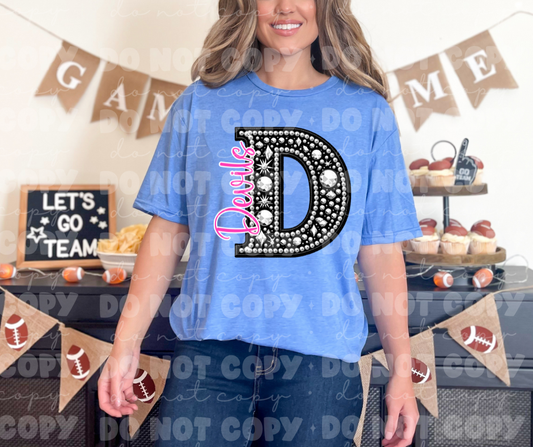 4496 Black Rhinestone pink Devils *DREAM TRANSFER*