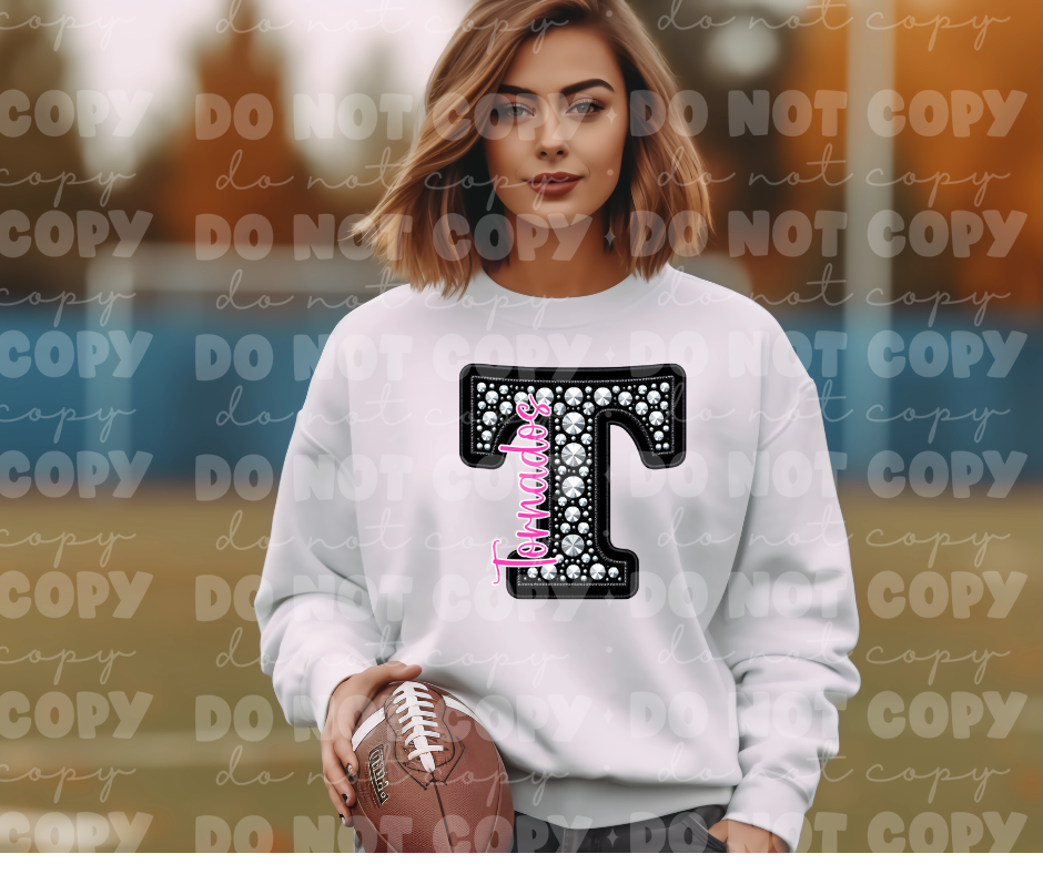 4521 Black Rhinestone pink Tornados *DREAM TRANSFER*