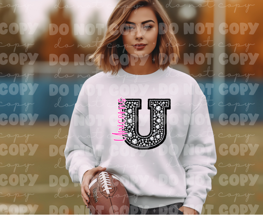 4522 Black Rhinestone pink Unicorns *DREAM TRANSFER*