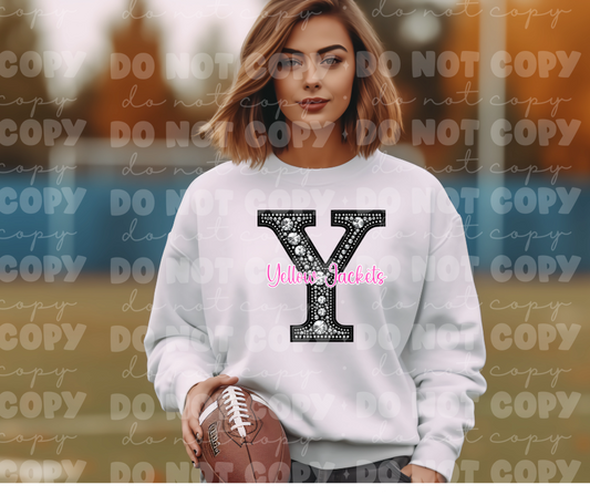 4526 Black rhinestone yellow jackets *DREAM TRANSFER*