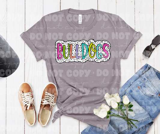 4566 Bulldogs Dots Background *DREAM TRANSFER*