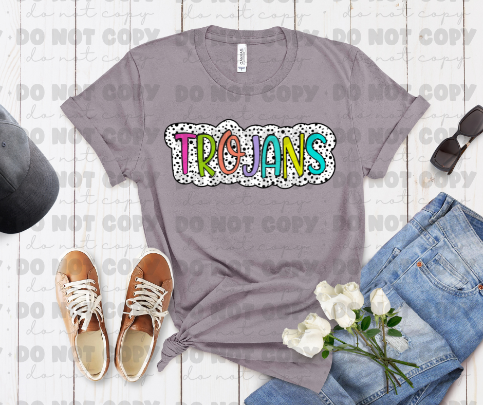 4605 Trojans Dots background *DREAM TRANSFER* DTF