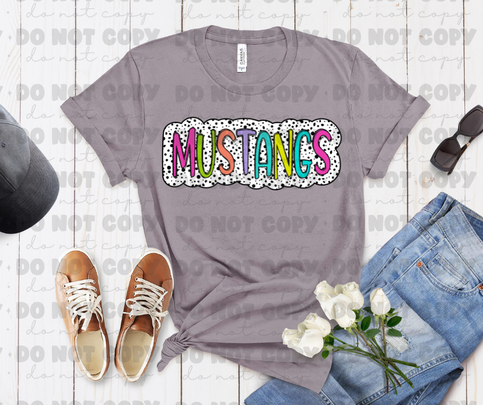 4606 Mustangs Dots background *DREAM TRANSFER* DTF