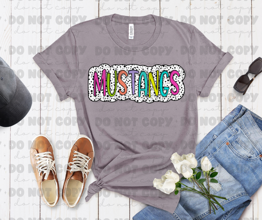 4606 Mustangs Dots background *DREAM TRANSFER* DTF