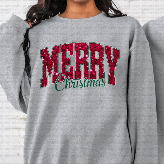 4753 Merry Christmas sequin *DREAM TRANSFER* DTF