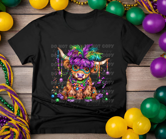 5019 - Mardi Gras Highland Cow *DTF