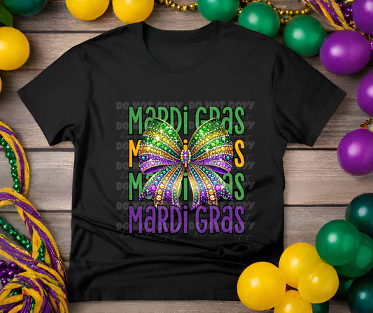 5021 - Mardi Gras with Coquette bow *DTF