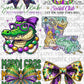104 Premade Mardi Gras Gang Sheet 22x60