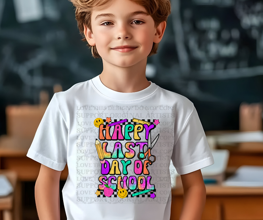 5664 - Happy last day of school with pink and purple *DTF