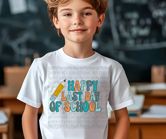 5665 - Happy last day of school with pencil blueish *DTF