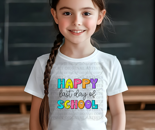 5672 - Happy Last day of school with hearts *DTF