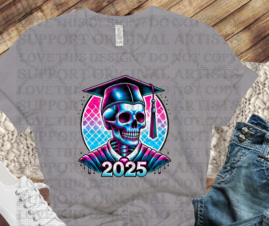 5675 - Skeleton 2025 with circle background  *DTF
