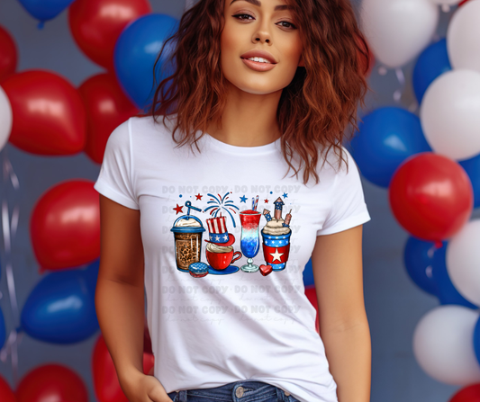 5930 - America drinks with fireworks *DTF Transfer