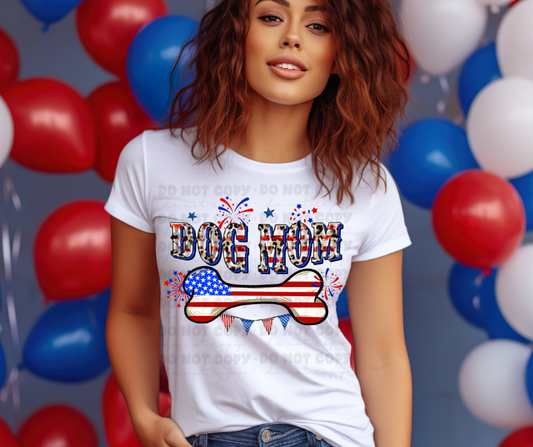 5933 - America flag dog mom with bone *DTF Transfer