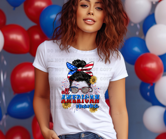 5935 - American Mama with sunflowers *DTF Transfer