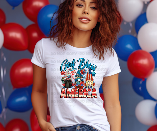 5940 - God bless America gnomes *DTF Transfer