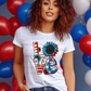 5966 - Love patriotic with sunflower *DTF Transfer