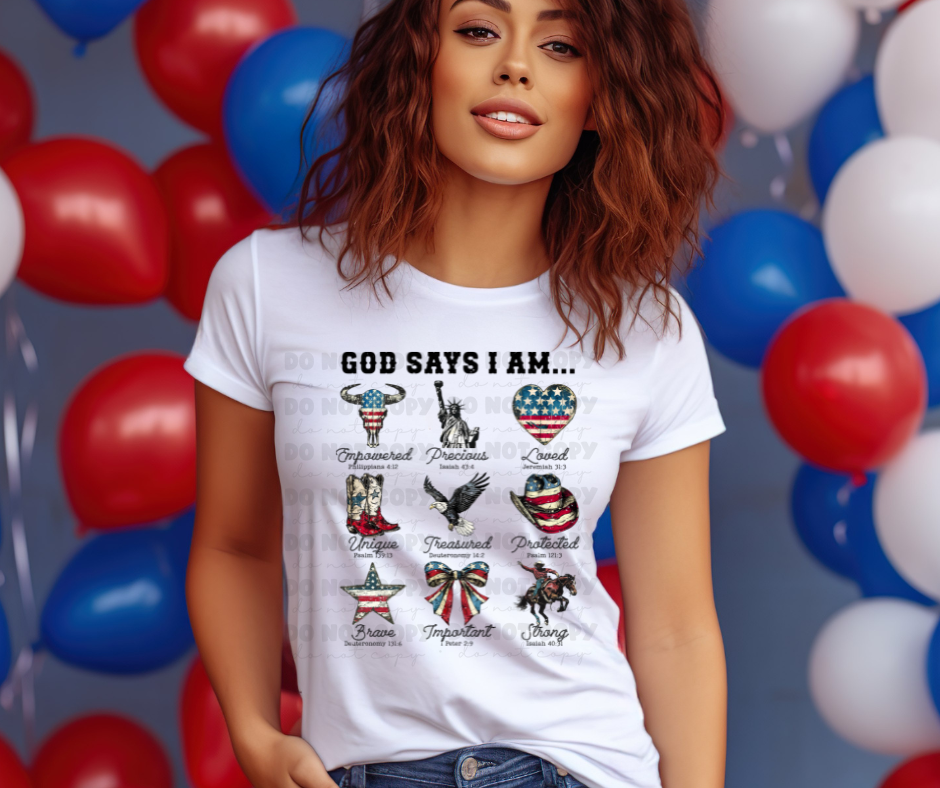 5945 - God says I am patriotic *DTF Transfer